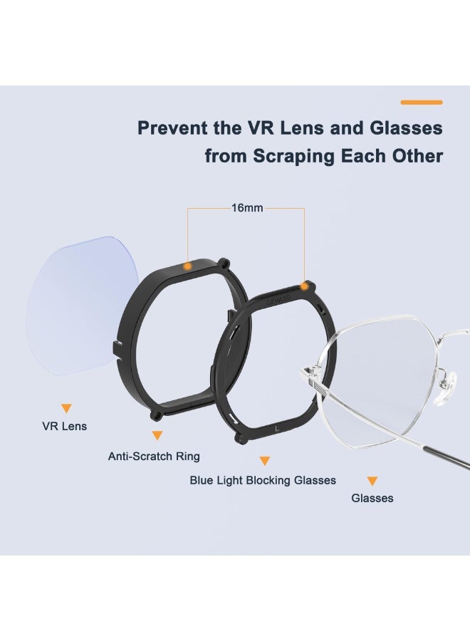 Lens Protector Cover Kit for PSVR2, Protector Accessories Compatible with Playstation VR2, Glasses Spacer Anti-Scratch Ring with Blue Light Blocking Glasses for PS VR2, Anti-Scratch & Easy to - Image 4