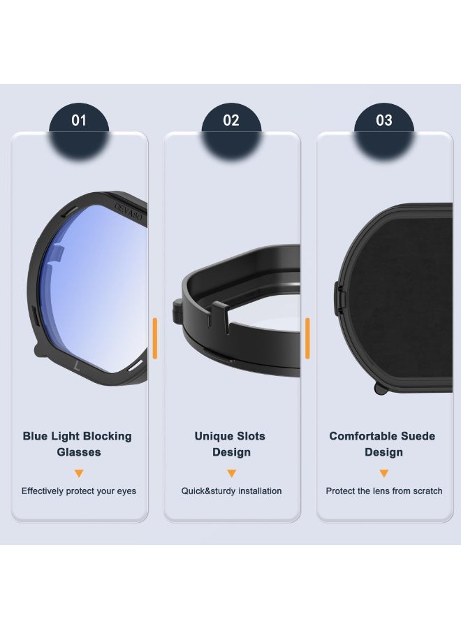 Lens Protector Cover Kit for PSVR2, Protector Accessories Compatible with Playstation VR2, Glasses Spacer Anti-Scratch Ring with Blue Light Blocking Glasses for PS VR2, Anti-Scratch & Easy to - Image 3