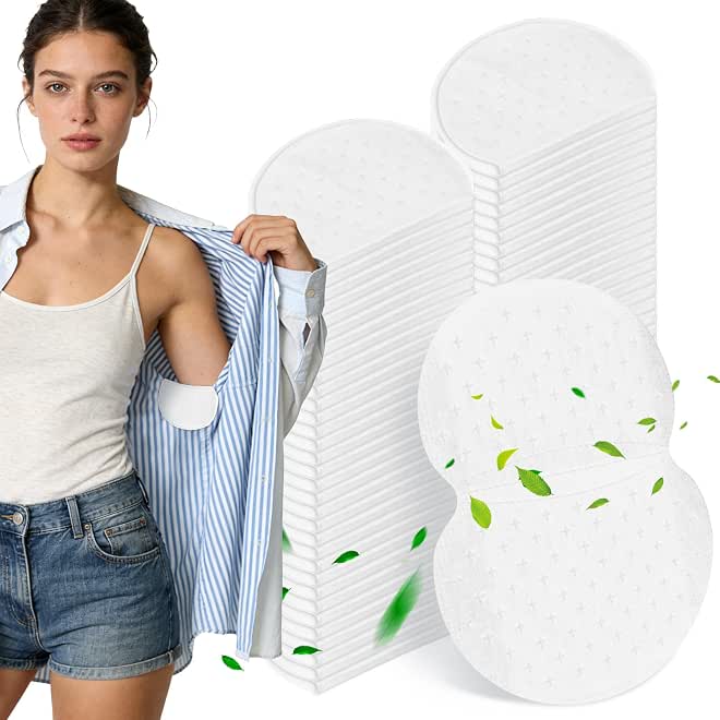 Armpit Sweat Pads, 80 Packs Underarm Sweat Pads for Women and Men, Disposable Sweat Pads for Under Arms, Extra Adhesive Armpit Shields, All-day Underarm Defense