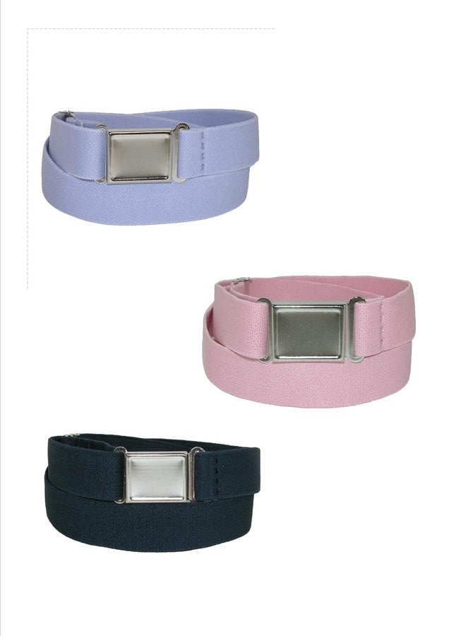CTM Plus Size Elastic Belt with Magnetic No Show Flat Buckle, Black - Image 3