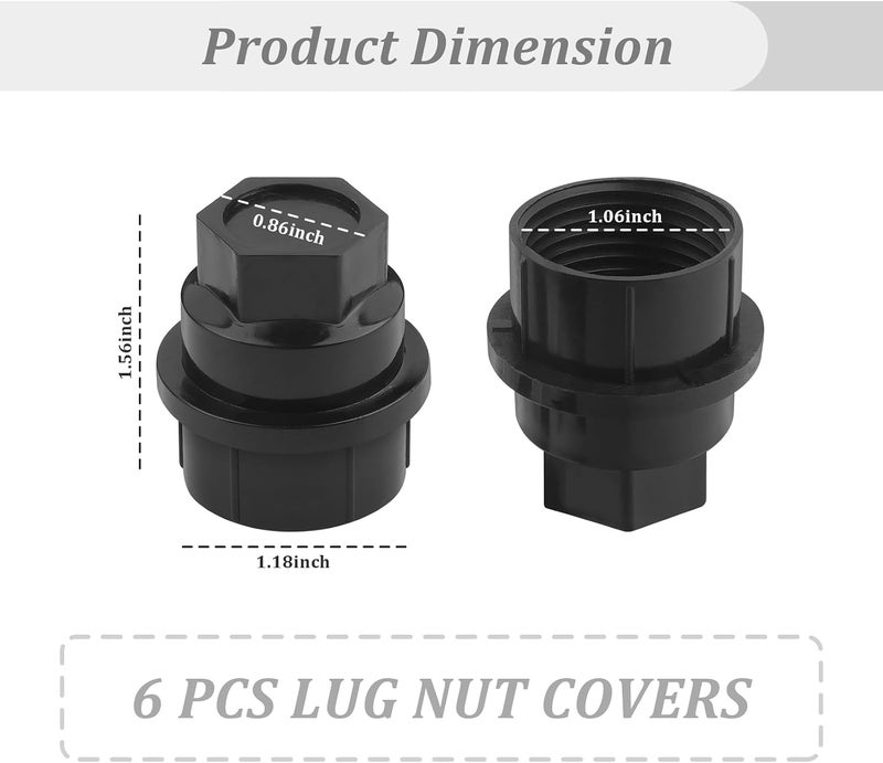 Salior 6PCS Wheel Lug Nut Covers M27x2.0 OEM 15646250,Bolt Covers Caps for Wheel Lug Nuts Protection and Car Decorations,Lug Nut Caps Car Accessories Compatible with Chevrolet GMC Cadillac (6PCS) - Image 2