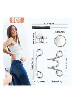 SYOSI Jeans Button Replacement, Jean Button Pins, Detachable, No Sewing Required Instant Adjustable Button, Pant Waist Tightener for Jeans Fit Instant Button, Contains Removable Screwdriver  - Image 5