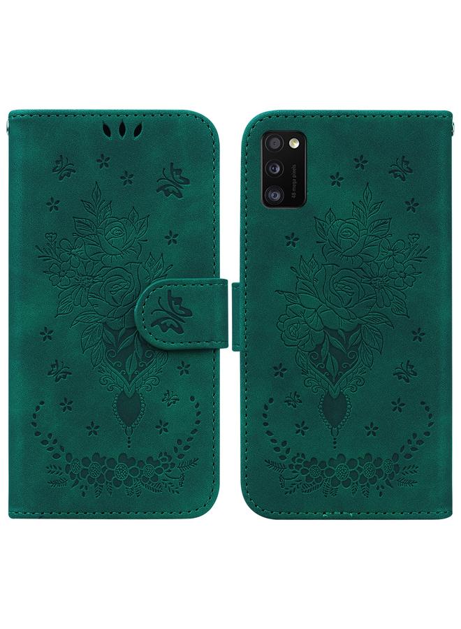S-TOP Case For Samsung Galaxy A41 Butterfly Rose Embossed Leather Phone Case - Image 1