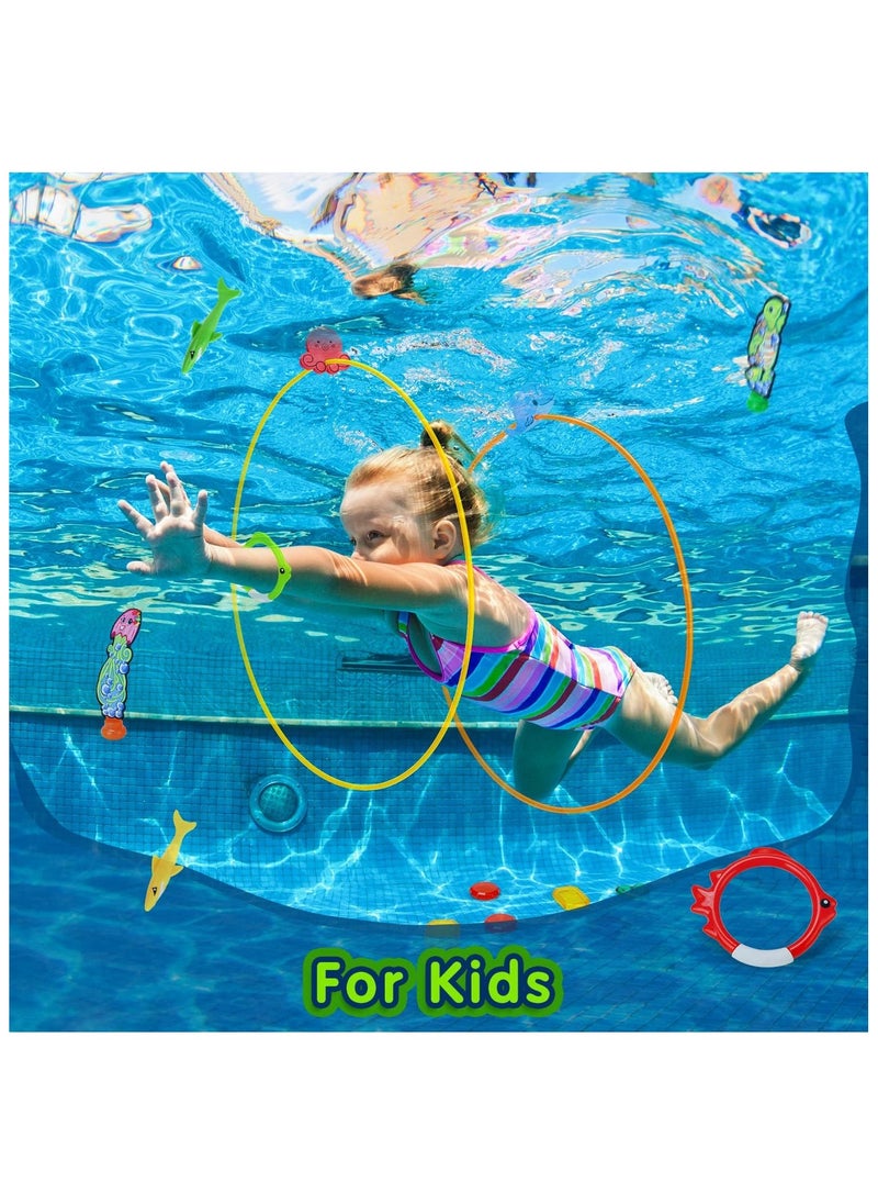 Cutie Cute 20pcs Water Sports Swim Thru Rings for Kids Water Toys - Assorted Pack Pool Toys Diving Toys for Adults Underwater Training Program Pool Games Water Swimming Sport Gifts  - Image 5