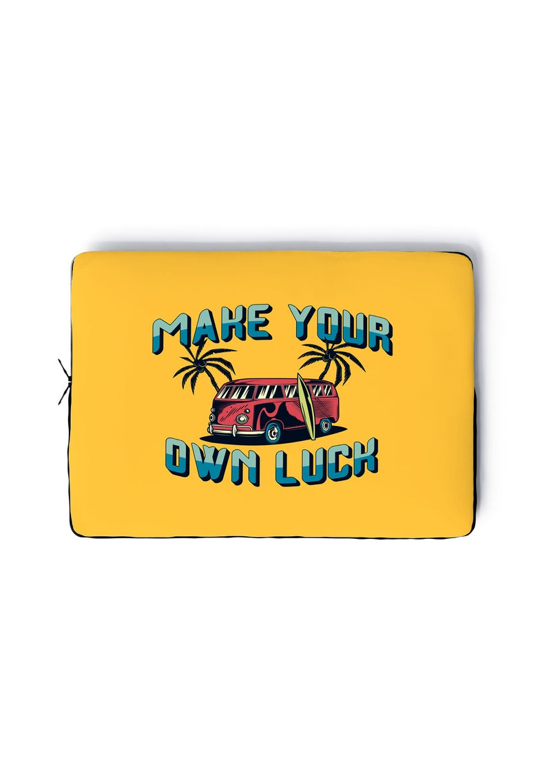 LOUD UNIVERSE Laptop Sleeve 13 inch Retro Pixel Art Make your Own Luck Surf Van Tablet Sleeve - Image 1