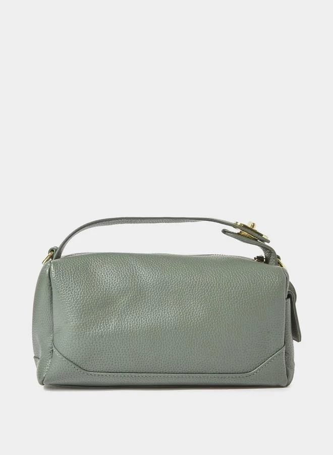 ستايلي Green Pebbled Texture Crossbody Bag