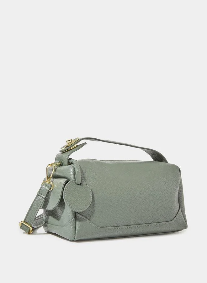 ستايلي Green Pebbled Texture Crossbody Bag