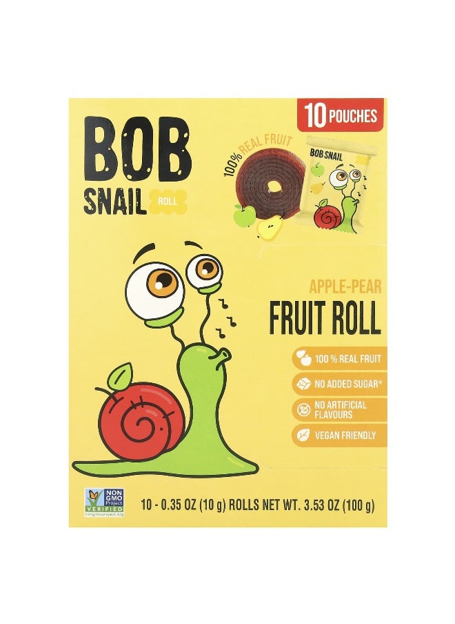 BOB SNAIL Bob Snail, Fruit Rolls, Apple-Pear, 10 Pouches, 0.35 oz (10 g) Each  - Image 1