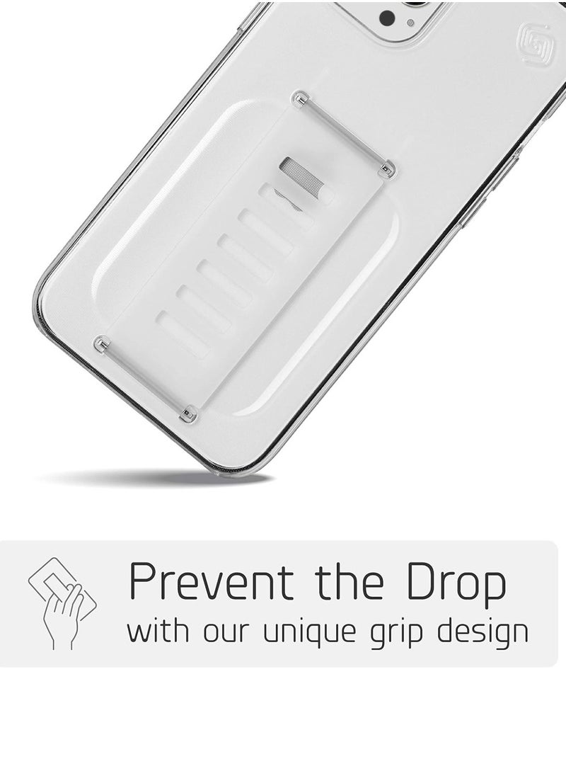 Grip2u - جراب خلفي واقٍ من Grip2u Boost Slim Grip Band لهاتف Apple iPhone 15 Pro مع تقنية الحماية من السقوط والتوافق مع الشحن اللاسلكي - شفاف - Image 1