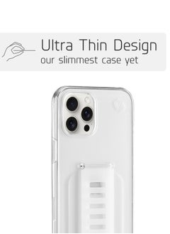 Grip2u جراب خلفي واقٍ من Grip2u Boost Slim Grip Band لهاتف Apple iPhone 15 Pro مع تقنية الحماية من السقوط والتوافق مع الشحن اللاسلكي - شفاف  - Image 2