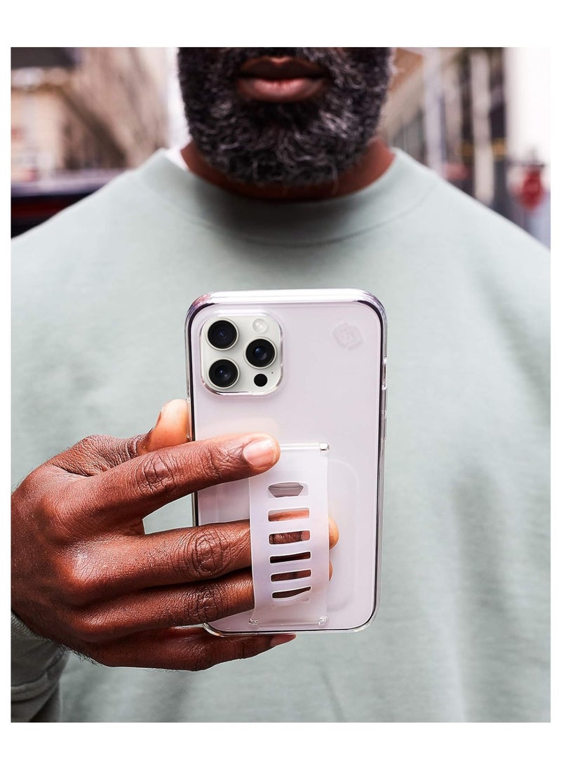 Grip2u - جراب خلفي واقٍ من Grip2u Boost Slim Grip Band لهاتف Apple iPhone 15 Pro مع تقنية الحماية من السقوط والتوافق مع الشحن اللاسلكي - شفاف - Image 1