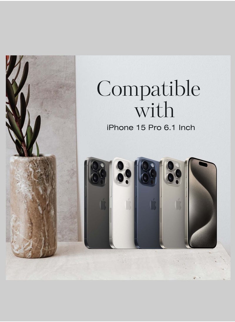 Grip2u - جراب خلفي واقٍ من Grip2u Boost Slim Grip Band لهاتف Apple iPhone 15 Pro مع تقنية الحماية من السقوط والتوافق مع الشحن اللاسلكي - شفاف - Image 1