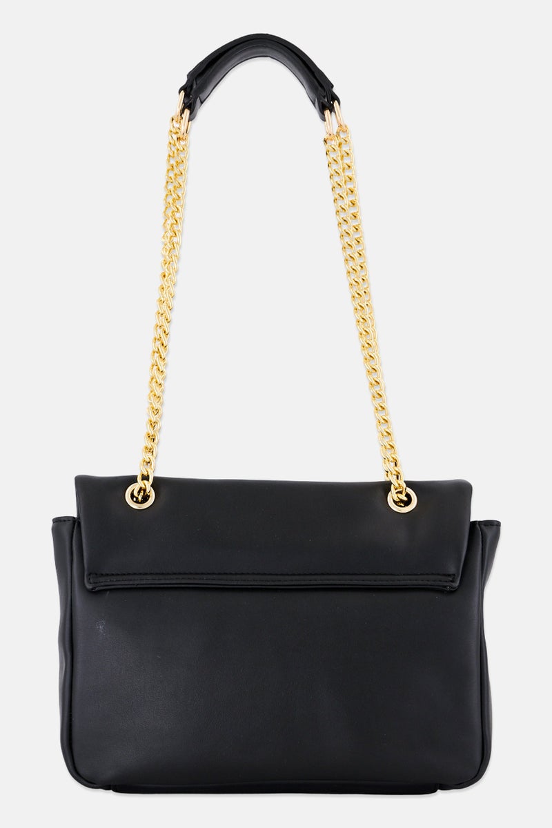 VINCE CAMUTO Women Verona Faux Leather Shoulder Bag, Black  - Image 2