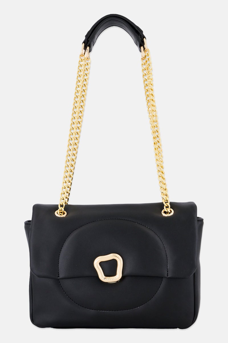 VINCE CAMUTO Women Verona Faux Leather Shoulder Bag, Black  - Image 1