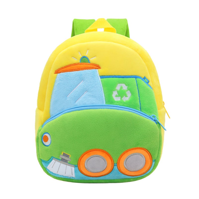 Cute Engineering Truck Excavator Dump Truck Cartoon Plush Backpack Men'S And Women'S Children'S Bag Backpack Manufacturers - Image 1