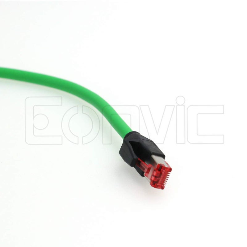 Eonvic M12 4 Pin D-Code to RJ45 Gigabit Cognex Industrial Camera Network Cord CAT5 Shielded Cables (Green, 2M) - Image 2