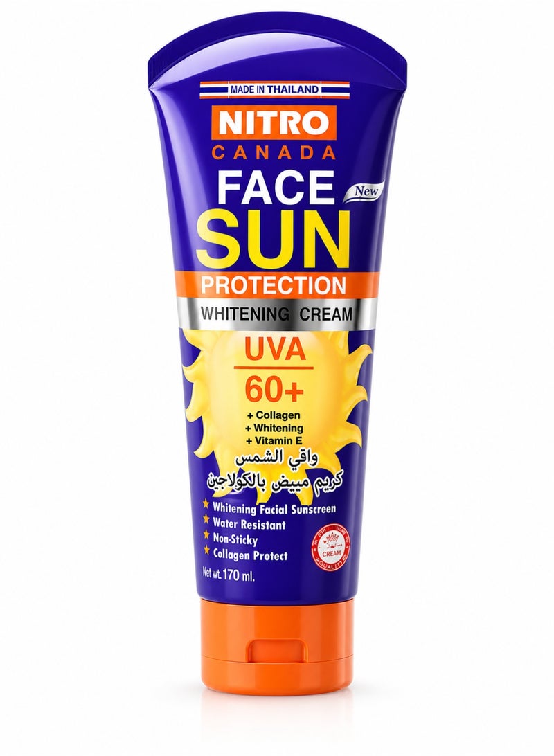 نيترو كندا كريم حماية من الشمس وتفتيح الوجه من نايترو كندا، بعامل حماية UVA 60+ SPF 60+، 170 غرام - Image 1