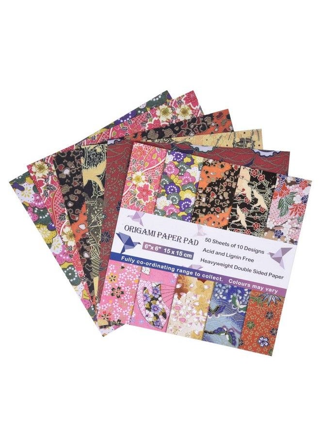 Qianshan Origami Paper Kit 50 Sheets 6 Inch Square Double Sided Color 10 Vivid Sakura Washi Chiyo Colors For Hand Crafts Origami Paper Arts Creativity.Cherry Blossoms  - Image 5