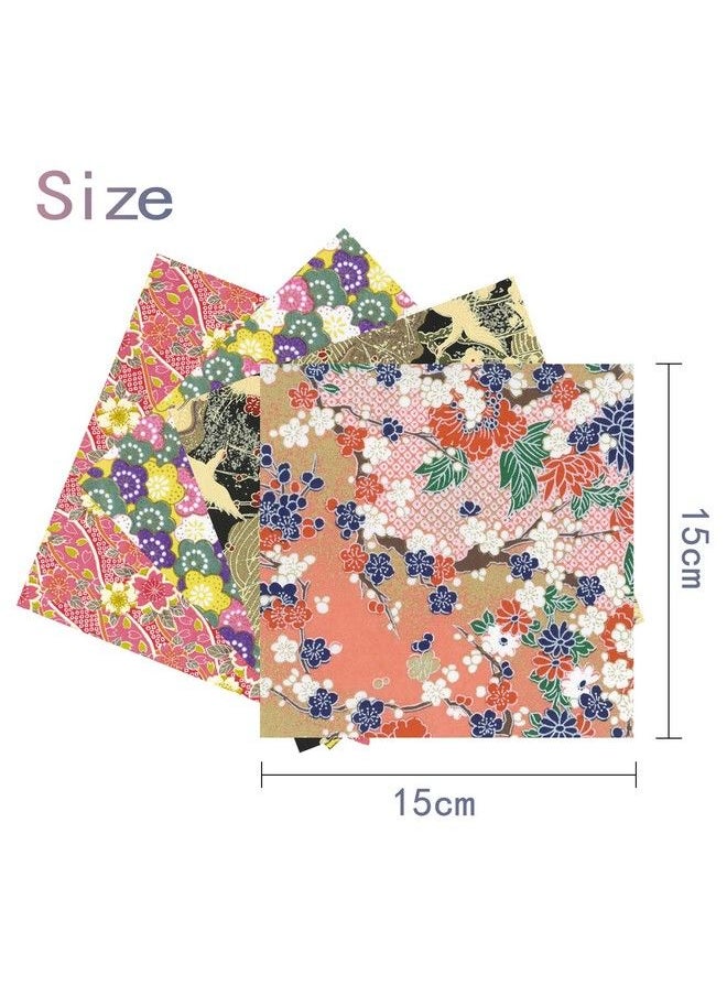 Qianshan Origami Paper Kit 50 Sheets 6 Inch Square Double Sided Color 10 Vivid Sakura Washi Chiyo Colors For Hand Crafts Origami Paper Arts Creativity.Cherry Blossoms  - Image 4