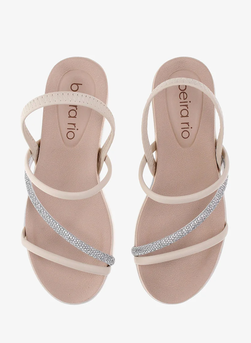 Beira Rio Cream Low Heel Sandals for Women – Elegant & Comfortable Everyday Wear for Women | Best Price UAE