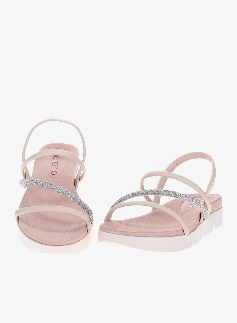 Beira Rio Cream Low Heel Sandals for Women – Elegant & Comfortable Everyday Wear for Women | Best Price UAE