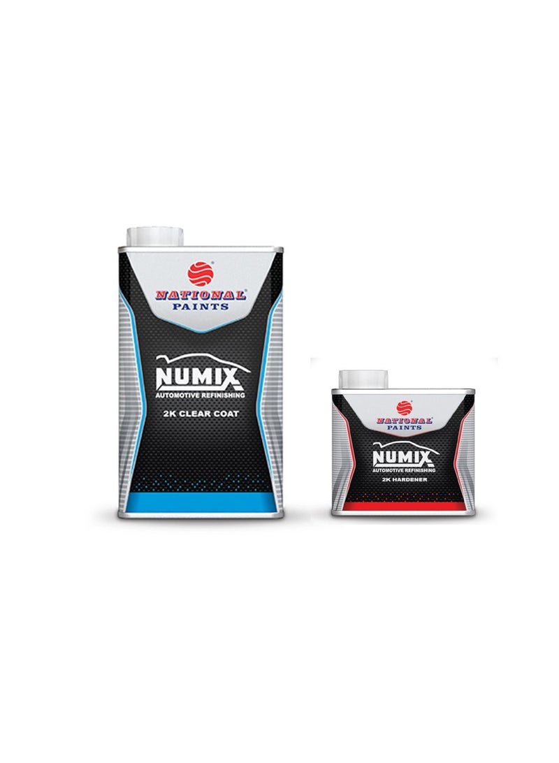 NUMIX Numix High Solid (HS) Fast Dry Clear Coat (1 Liter) + Hardener Specially Designed for Automotive by National Paints  - Image 1
