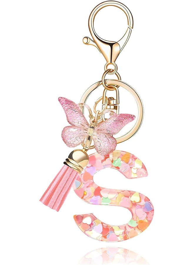 اتش واي الأبجدية أولي الحرف سلسلة المفاتيح مع شرابة أزياء سلسلة المفاتيح فراشة قلادة مفتاح الدائري لطيف سلسلة المفاتيح للنساء الفتيات المحافظ حقيبة يد حقيبة اليد سلسلة المفاتيح السيارة سلسلة مفاتيح شرابة سلسلة المفاتيح - Image 1