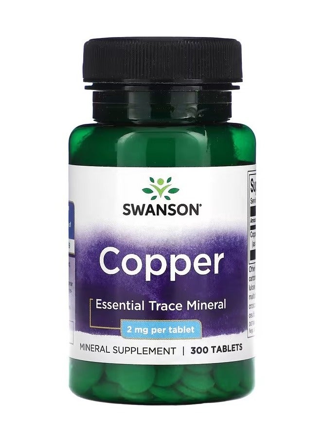 سوانسون، نحاس، 2 ملجم، 300 قرص