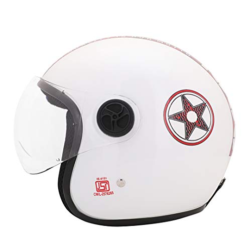 Sage Square Two Wheeler ISI Marked Guardian Cruiser Open face Helmet for Unisex Adult (Large - L, White Gloosy) - Image 2