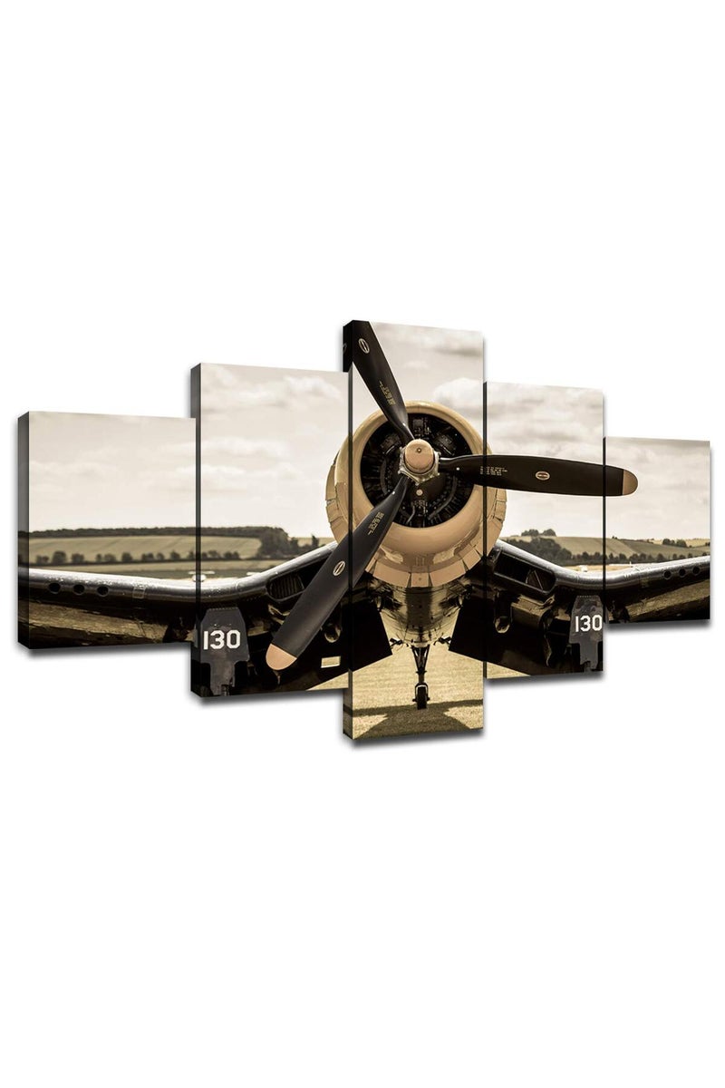 Artbrush Tower Vintage WWII Aircraft Propeller Canvas Wall Art - Image 1