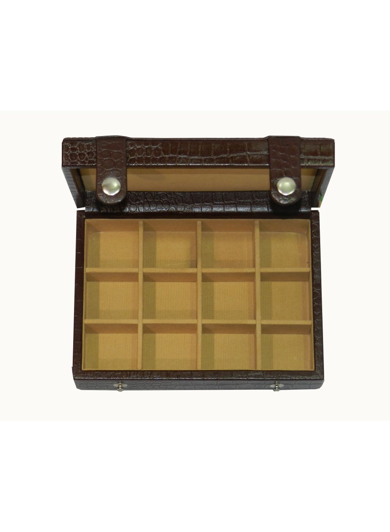 LAVERI LEATHER صندوق عرض تخزين أزرار الكم مع حامل خواتم لعرض المتجر، عرض المجوهرات والمنزل ~ منظم صينية المجوهرات - Image 3