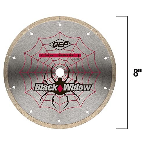QEP 8" Black Widow Premium-Grade, Thin Rim Diamond Blade for Wet Cutting of Porcelain, Ceramic, Granite and Marble Tile - Image 3