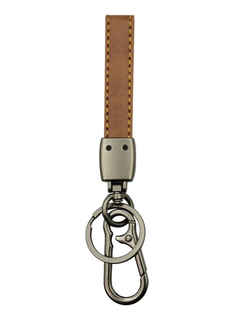 Cadillac Premium Car Key Chain Metal Ring PU Leather Strap Keychain - Image 2