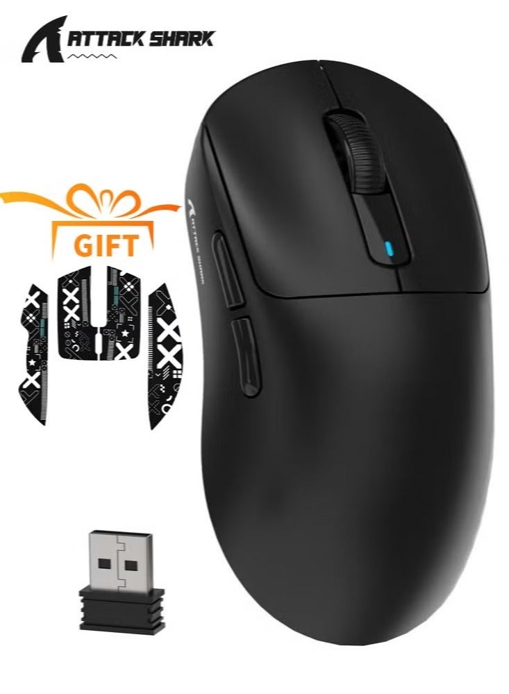 Attack Shark X3 Lightweight Wireless Gaming Mouse with Tri-Mode 2.4G/USB-C Wired/Bluetooth,Up to 26K DPI, PAW3395 Optical Sensor,5 programmable Buttons for PC/Laptop/Win/Mac - Image 1