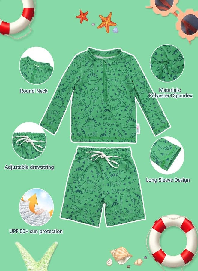 ALVABABY Long Sleeve Rashguards, Baby/Toddler Boys' Rash Guard Sets,Boy Swimsuit UPF 50+ Sun Protection Two Piece Bathing Suit ST-R08-12-18M - Image 2