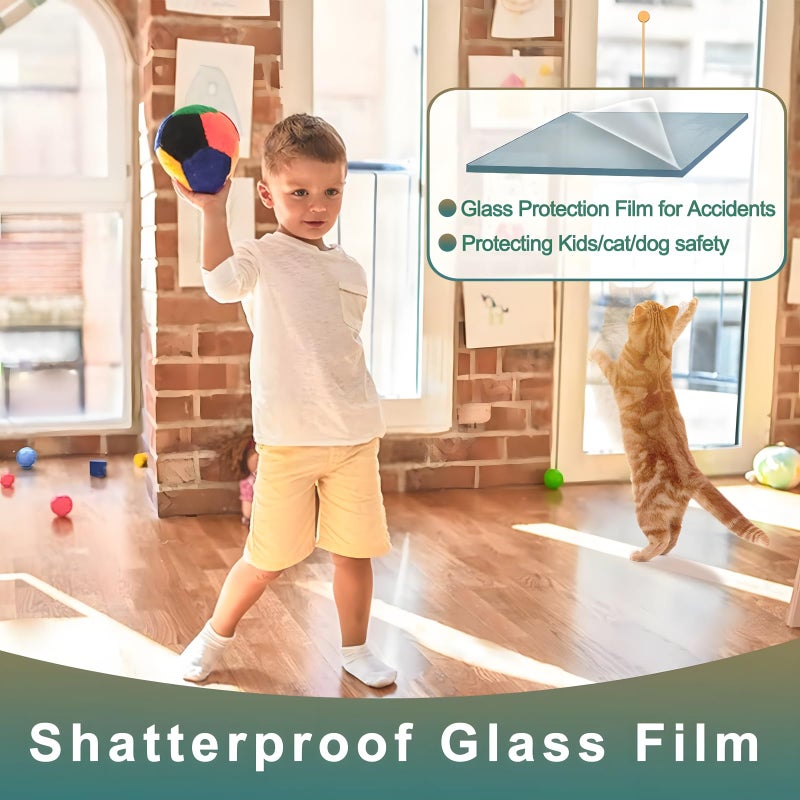NIDOJP 4 Mil Clear Security and Safety Window Film Shatterproof Film for Glass Windows Anti Shatter Tempered Glass Film for Home and Office - Image 5