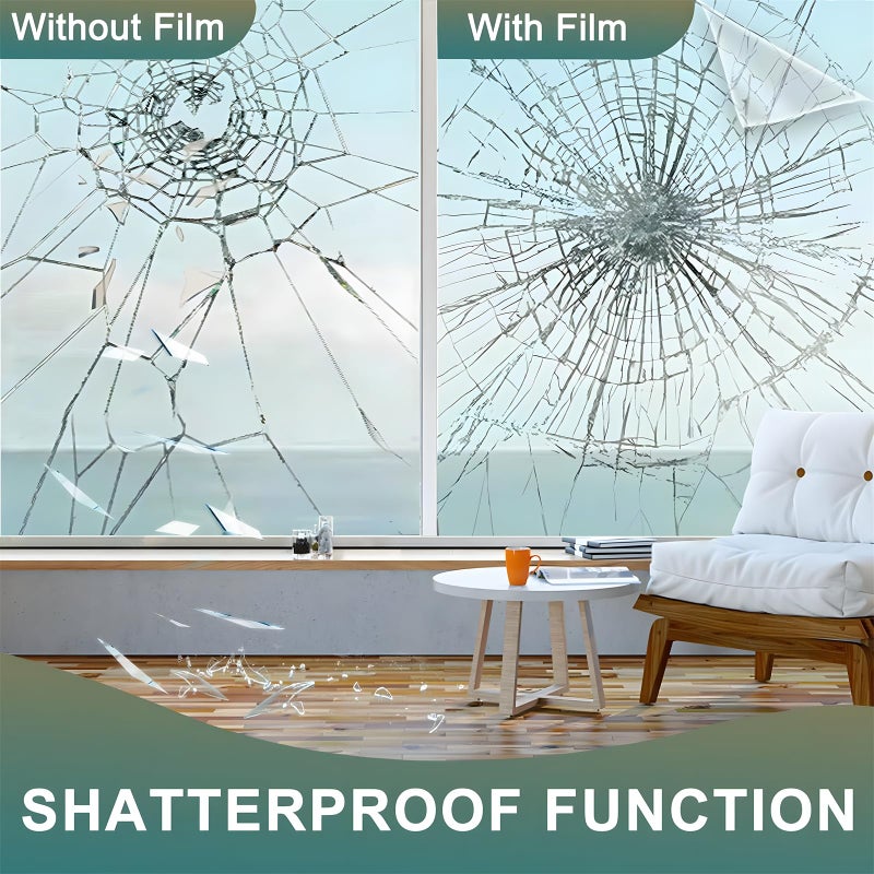 NIDOJP 4 Mil Clear Security and Safety Window Film Shatterproof Film for Glass Windows Anti Shatter Tempered Glass Film for Home and Office - Image 2