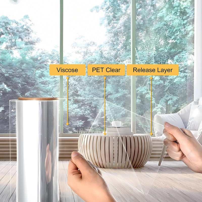 NIDOJP 4 Mil Clear Security and Safety Window Film Shatterproof Film for Glass Windows Anti Shatter Tempered Glass Film for Home and Office - Image 3