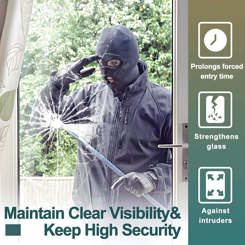 NIDOJP 4 Mil Clear Security and Safety Window Film Shatterproof Film for Glass Windows Anti Shatter Tempered Glass Film for Home and Office - Image 4