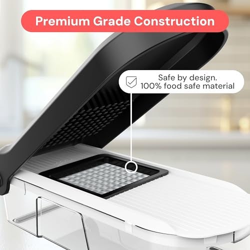 Fullstar Mandoline Slicer for Kitchen - Vegetable Chopper, Onion Potato Food Veggie Fruit Slicer and Cutter with Container, Kitchen Gadgets & Accessories, Home Essentials (6-in-1, Full White) - Image 5