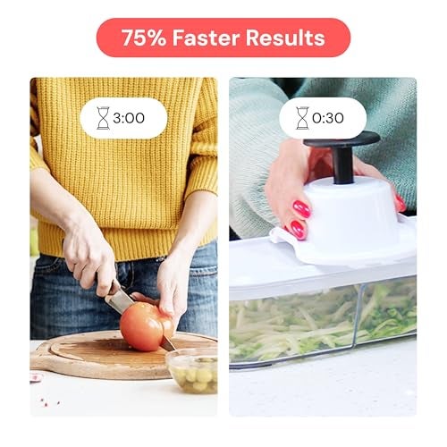 Fullstar Mandoline Slicer for Kitchen - Vegetable Chopper, Onion Potato Food Veggie Fruit Slicer and Cutter with Container, Kitchen Gadgets & Accessories, Home Essentials (6-in-1, Full White) - Image 3