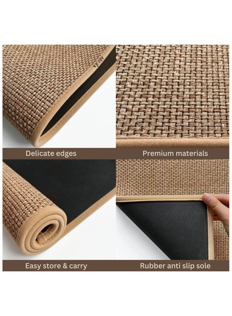 AREXA Non-Slip Premium 2PCS Kitchen Rugs and Mats Washable Rubber Backed Floor Mats for Sink Area, Laundry Room, Hallway 44x75cm + 44x120cm Water Absorbent & Anti-Fatigue Comfort - Image 4
