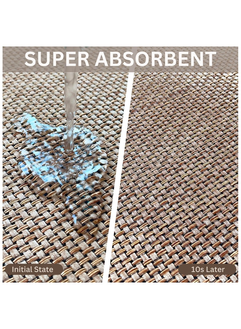 AREXA Non-Slip Premium 2PCS Kitchen Rugs and Mats Washable Rubber Backed Floor Mats for Sink Area, Laundry Room, Hallway 44x75cm + 44x120cm Water Absorbent & Anti-Fatigue Comfort - Image 5