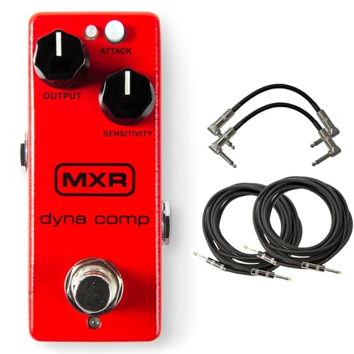 MXR M291 Dyna Comp Mini Compressor Pedal Bundle with 4 Free Cables - Image 3