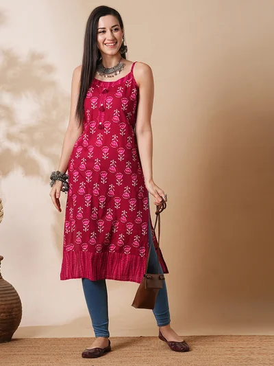 globus Globus Women Ethnic Motifs Printed Straight Kurta