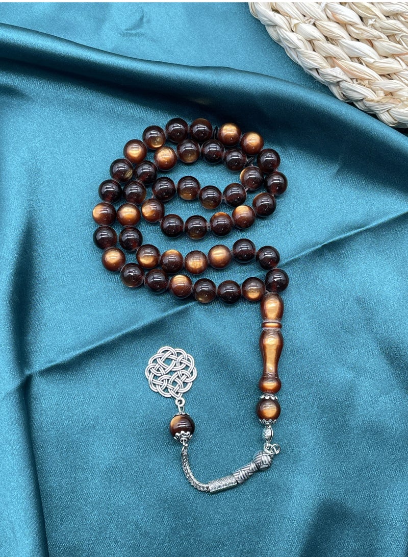 10mm 45-bead cat-eye resin bracelet, Hui ethnic daily prayer beads - Image 1