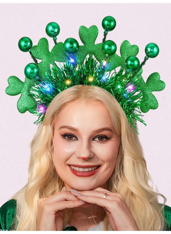 Light Up St Patrick'S Day Headband Led Shamrock Hair Band Green Irish Headband Rave Party Costume Headwear Hair Accessories For Women And Girls - pzsku/ZF2CEB26EACBE3B62E0BDZ/45/_/1718645550/421c9c3b-00dd-4585-a3ee-f2ff40e8ca4f