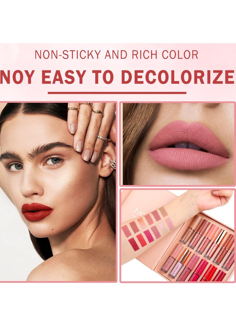 KASTWAVE 12Pcs Nude Lipstick Set, Matte Liquid Lipstick Set Long Lasting Wear Non Stick Cup Not Fade Waterproof Lip Gloss Set for Women  Girls Daily Makeup Kit - Image 5