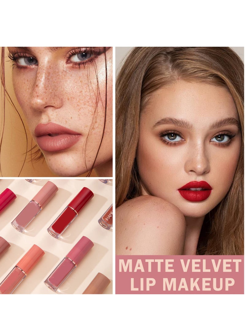 KASTWAVE 12Pcs Nude Lipstick Set, Matte Liquid Lipstick Set Long Lasting Wear Non Stick Cup Not Fade Waterproof Lip Gloss Set for Women  Girls Daily Makeup Kit - Image 4