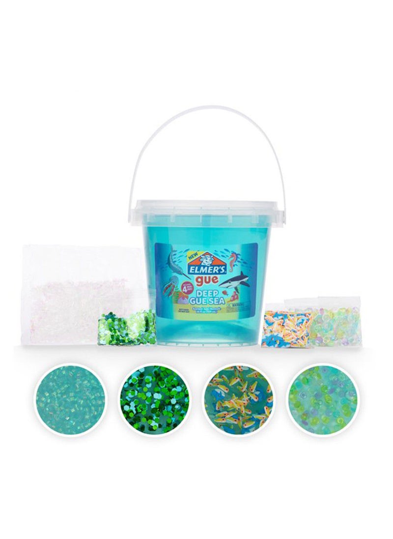Elmers - Elmer’s Gue Pre-Made Slime Deep Gue Sea  Slime Kit Includes Storage Container - Blue, 680 ml Bucket - Image 1
